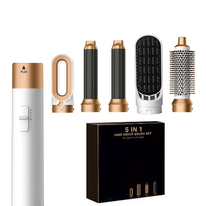 5-In-1 Multi-Function Hair Dryer Hair Straightener Curling Iron Curling Iron with Hair Brush Hot Air Comb Styling Set