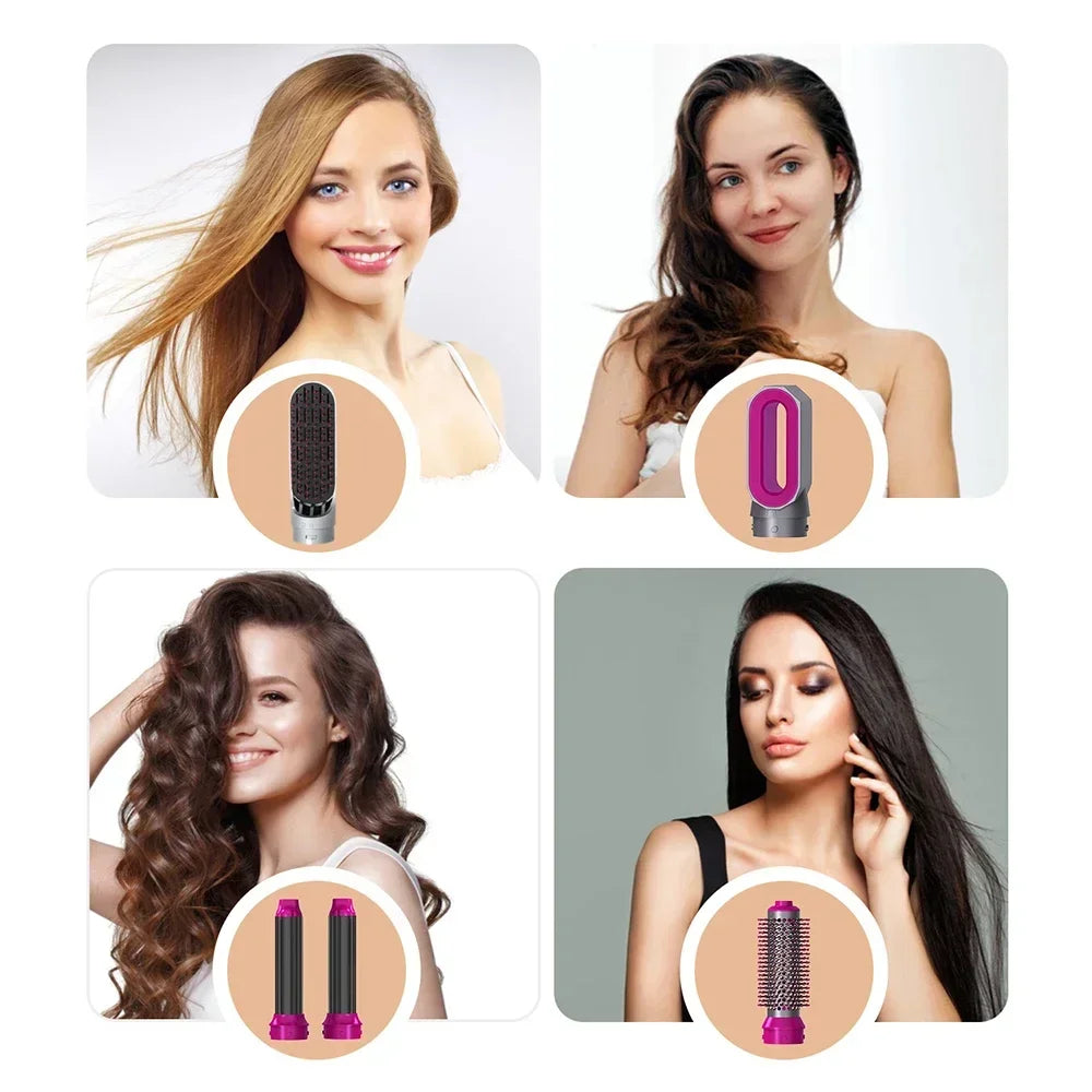 5-In-1 Multi-Function Hair Dryer Hair Straightener Curling Iron Curling Iron with Hair Brush Hot Air Comb Styling Set